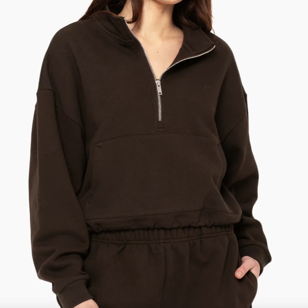 HEAVYWEIGHT SWEATS HALF ZIP Espresso SET ACTIVE